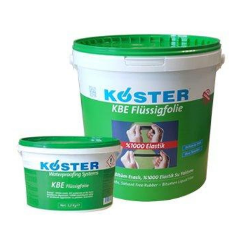 KÖSTER KBE Flüssigfolie - 20 KG Kauçuk - bitüm esaslı, UV dayanımlı, %1.000 Elastik su yalıtımı ürünü